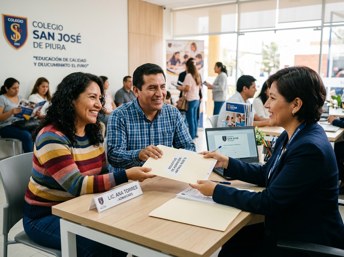 Padres de familia latinos entregando expediente y ficha de registro en secretaría